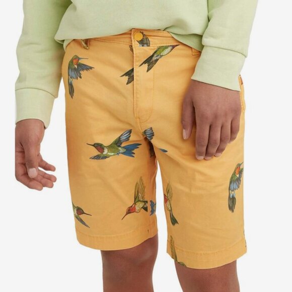Levi's Xx Chino Taper II Yellow Hummingbird Pattern Shorts Men's Size 31 x 9.5 - Picture 4 of 9